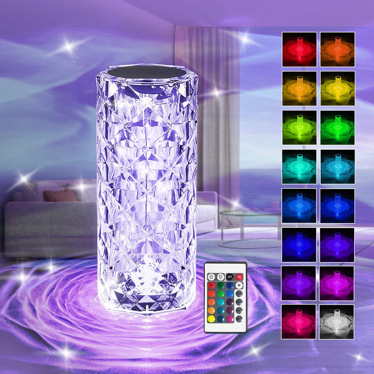 Crystal Lamp Rose Light Diamond Lamp
