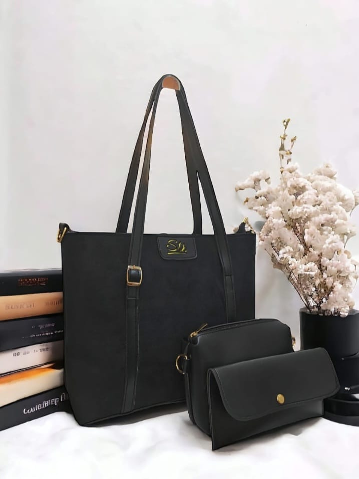 Elegant Red Tote Bag Set – 3-in-1 Combo