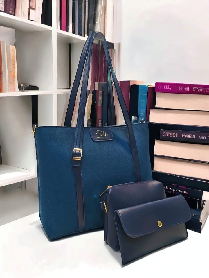 Elegant Red Tote Bag Set – 3-in-1 Combo