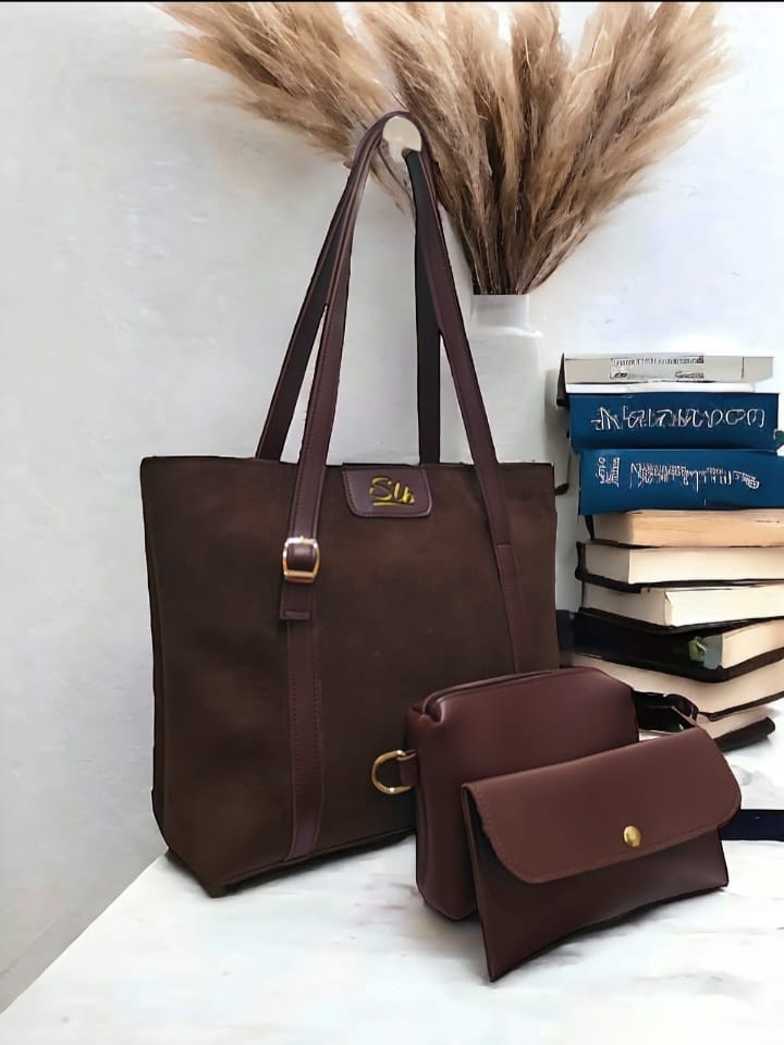 Elegant Red Tote Bag Set – 3-in-1 Combo