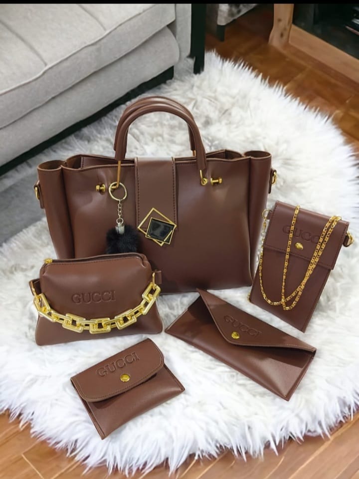 5-Piece Set with Cloud Bag, Mobile Wallet, Long Wallet, and Coin Pouch
