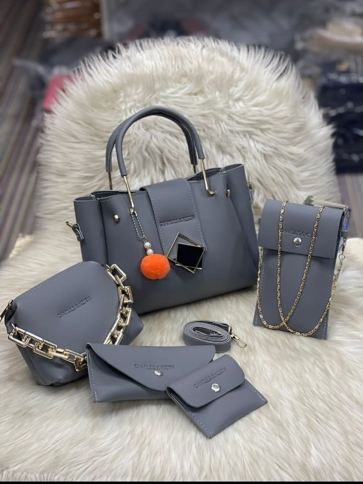 5-Piece Set with Cloud Bag, Mobile Wallet, Long Wallet, and Coin Pouch