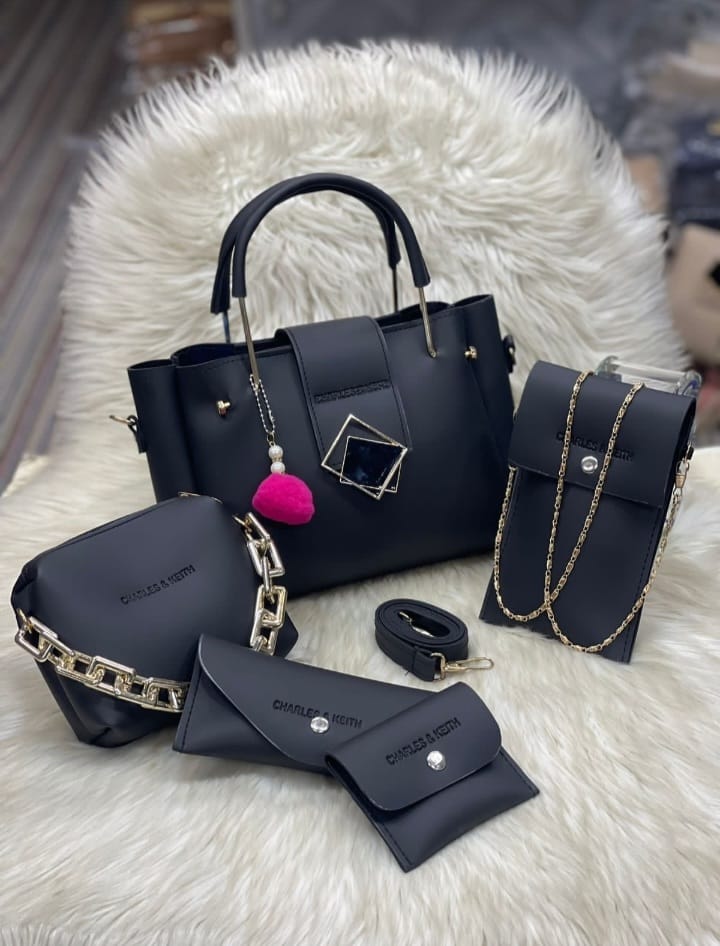 5-Piece Set with Cloud Bag, Mobile Wallet, Long Wallet, and Coin Pouch