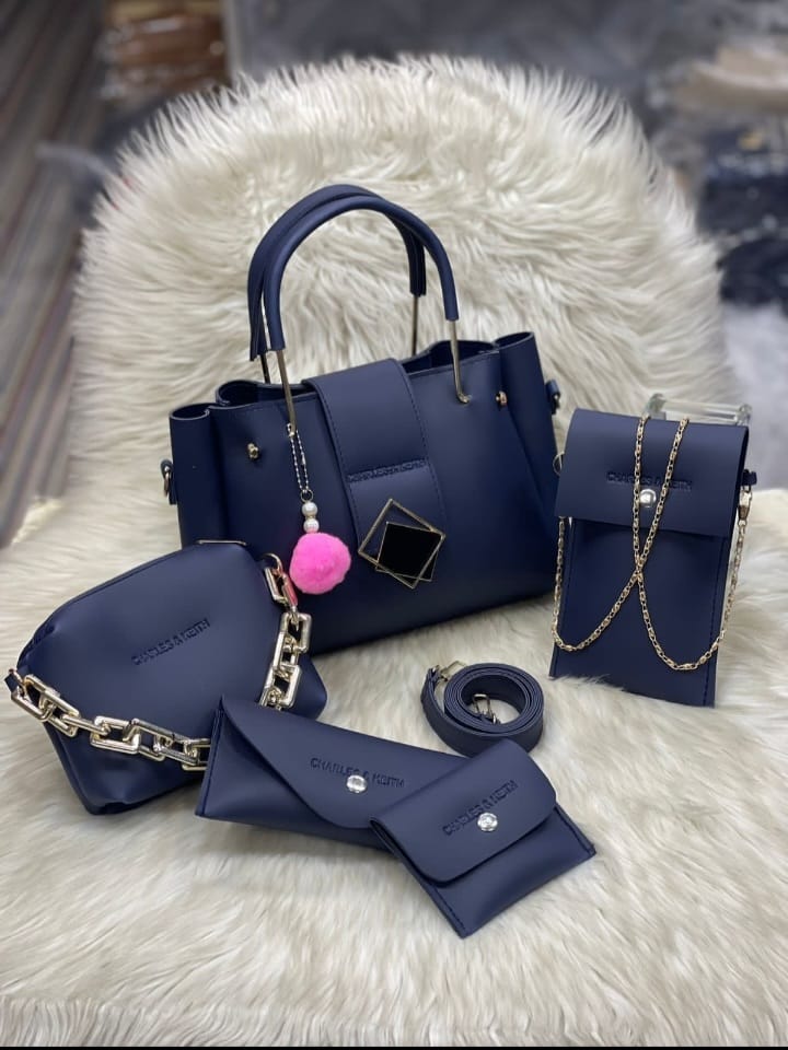 5-Piece Set with Cloud Bag, Mobile Wallet, Long Wallet, and Coin Pouch