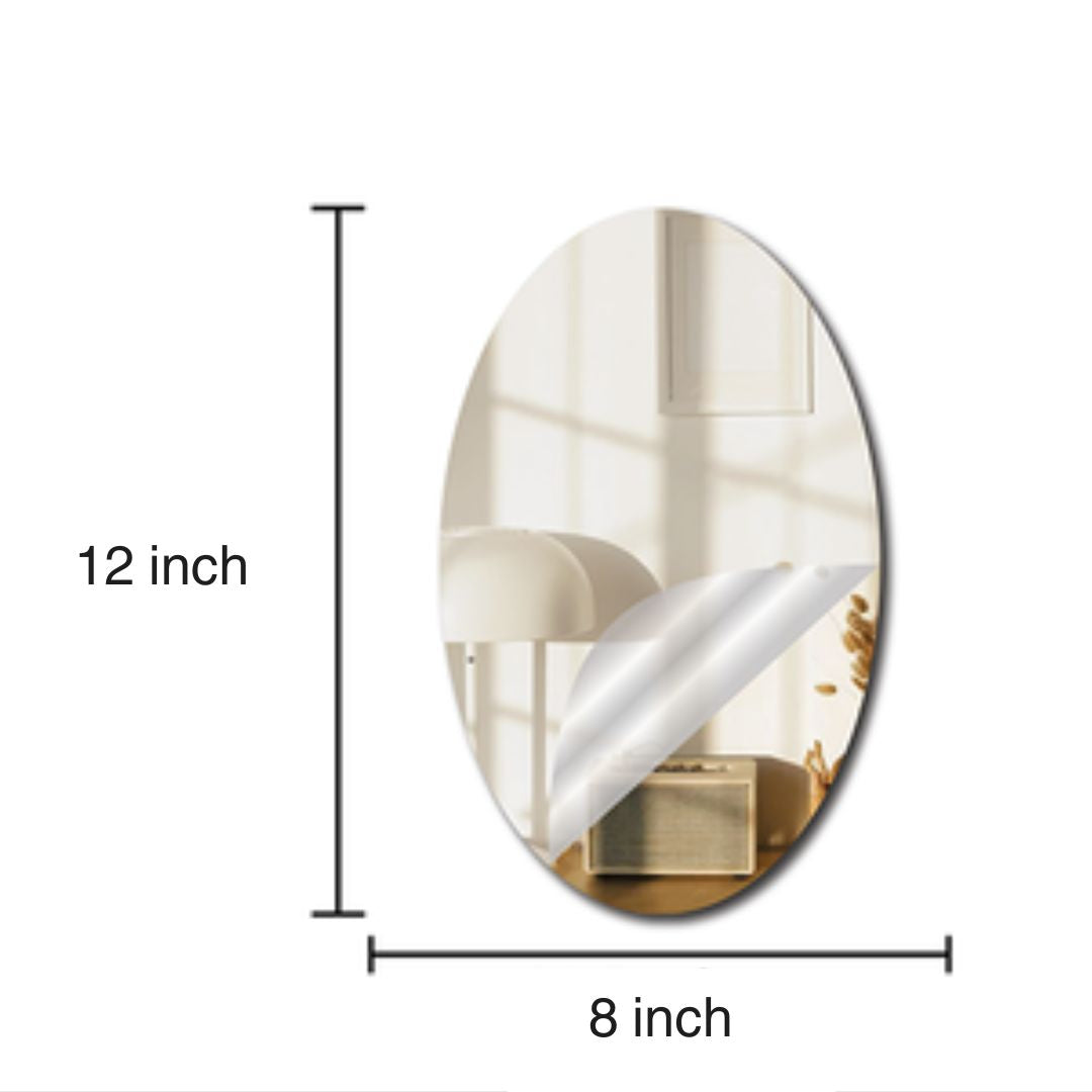 Wall Sticker Oval Shape Mirror