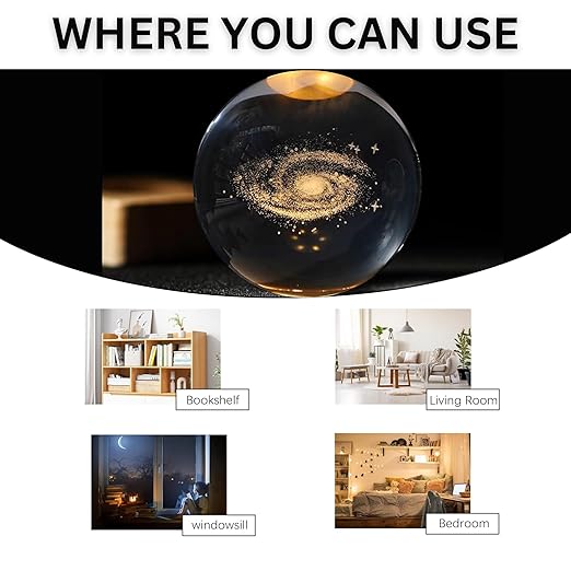 3D Galaxy Crystal Ball Lamp